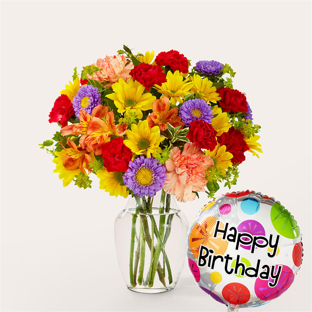 Kaleidoscope Bouquet with Birthday Balloon – Harris Teeter, Matthews NC