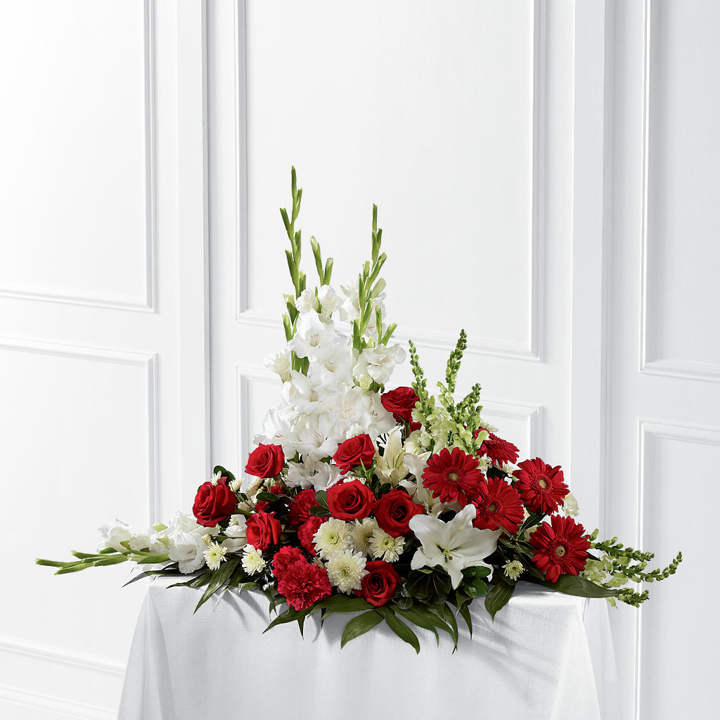 Crimson & White Arrangement – Harris Teeter, Matthews NC