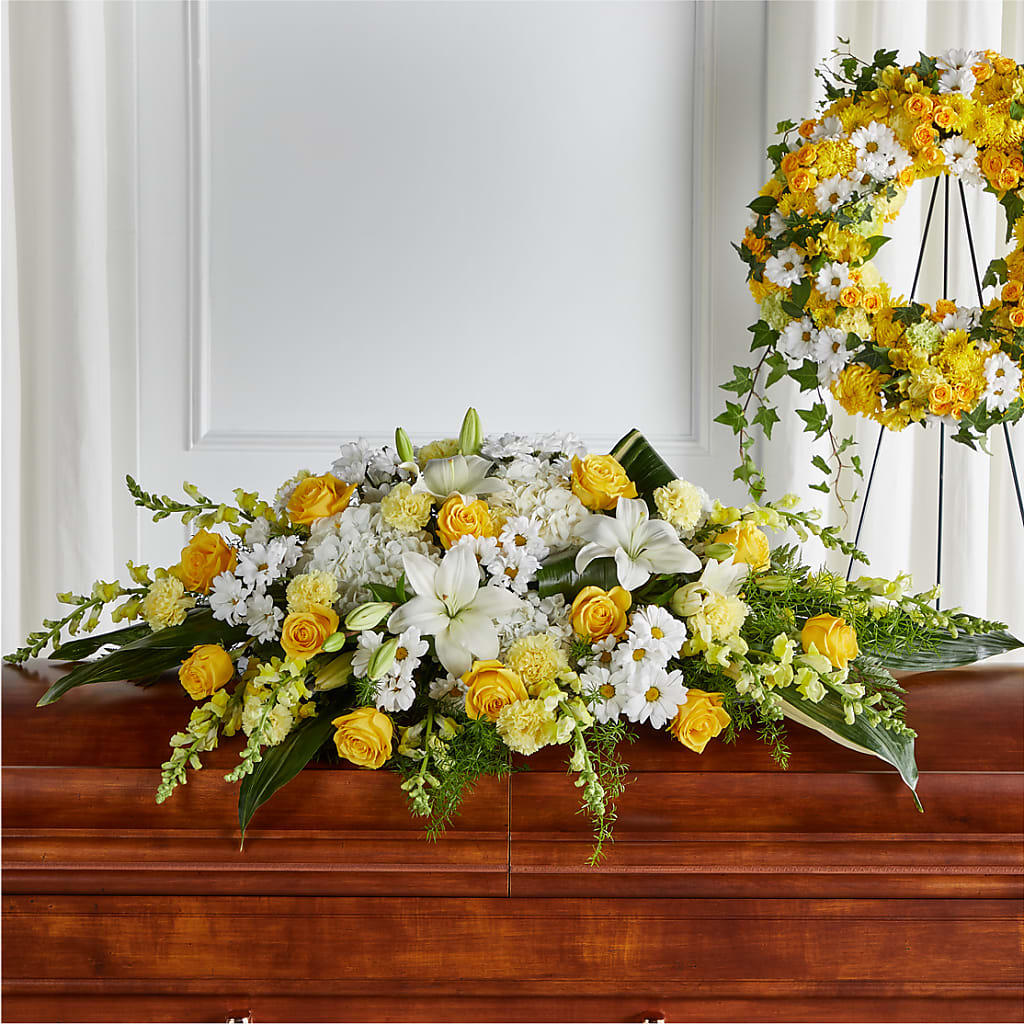 Golden Harmony Casket Spray – Harris Teeter, Matthews NC