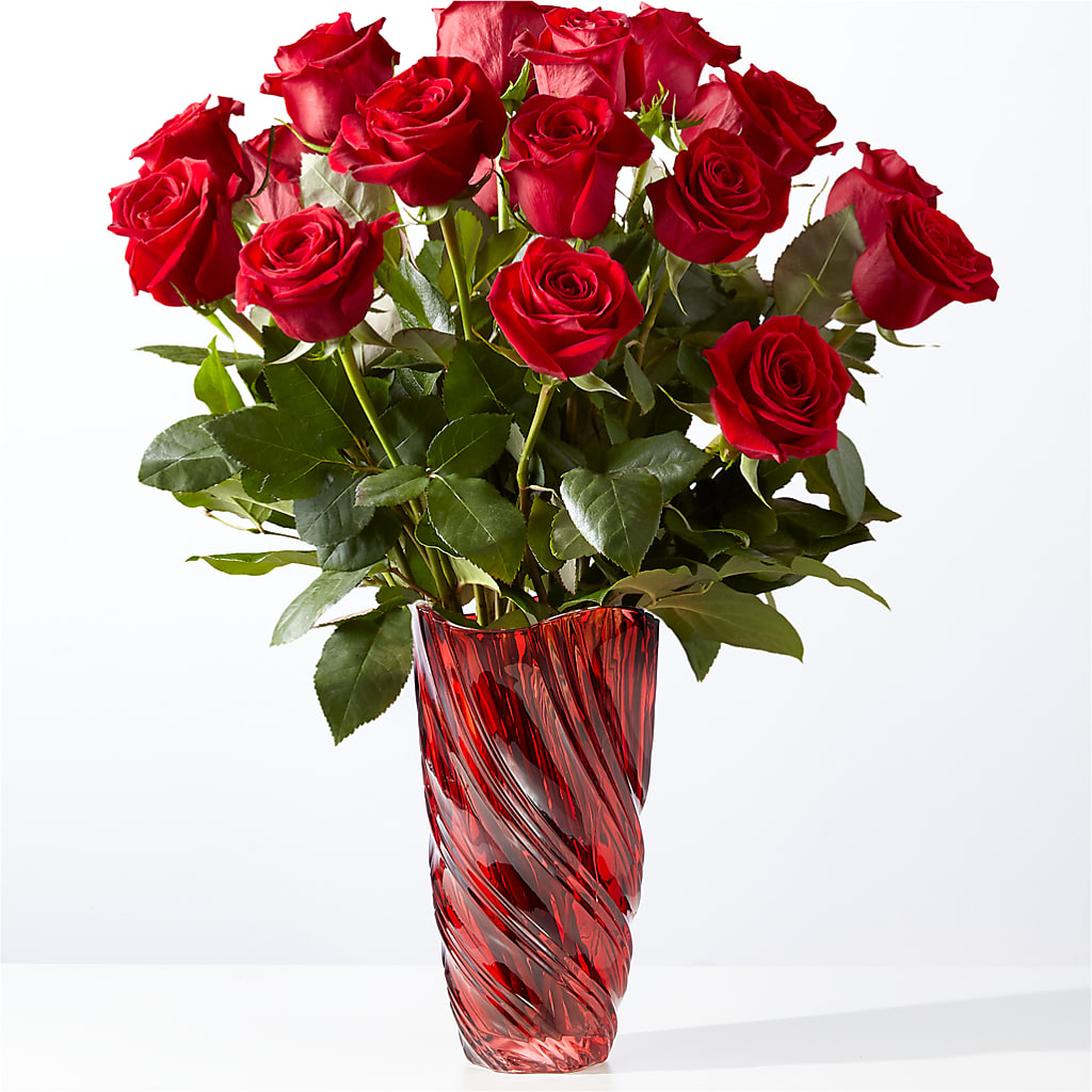 Classic Love Red Rose Bouquet with Luxe Swirl Vase – Harris Teeter, Matthews NC