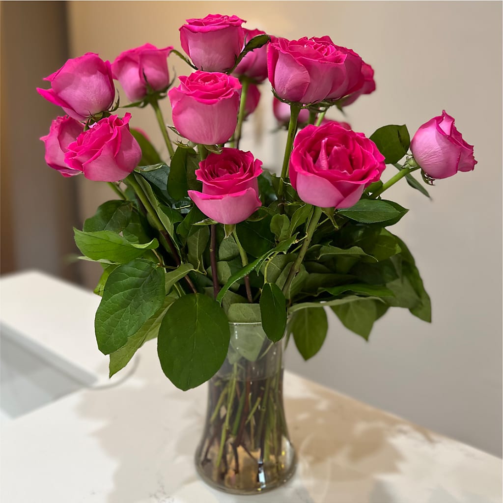 Long Stem Pink Rose Bouquet –  Harris Teeter, Matthews NC
