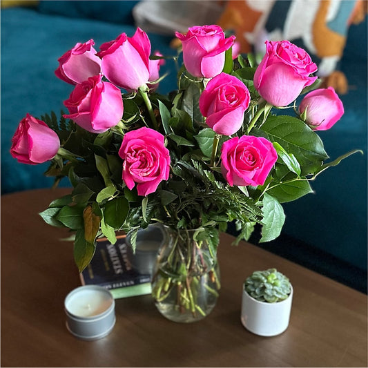 Long Stem Pink Rose Bouquet –  Harris Teeter, Matthews NC