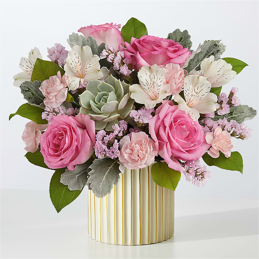 Dusty Rose Bouquet with Ivory Vase –  Harris Teeter, Matthews NC