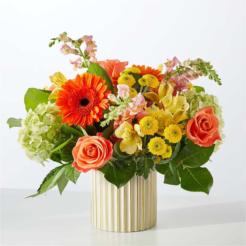 Autumn Sunshine Bouquet with Ivory Vase –  Harris Teeter, Matthews NC