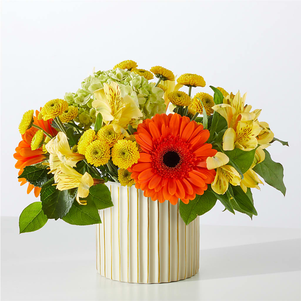 Autumn Sunshine Bouquet with Ivory Vase –  Harris Teeter, Matthews NC