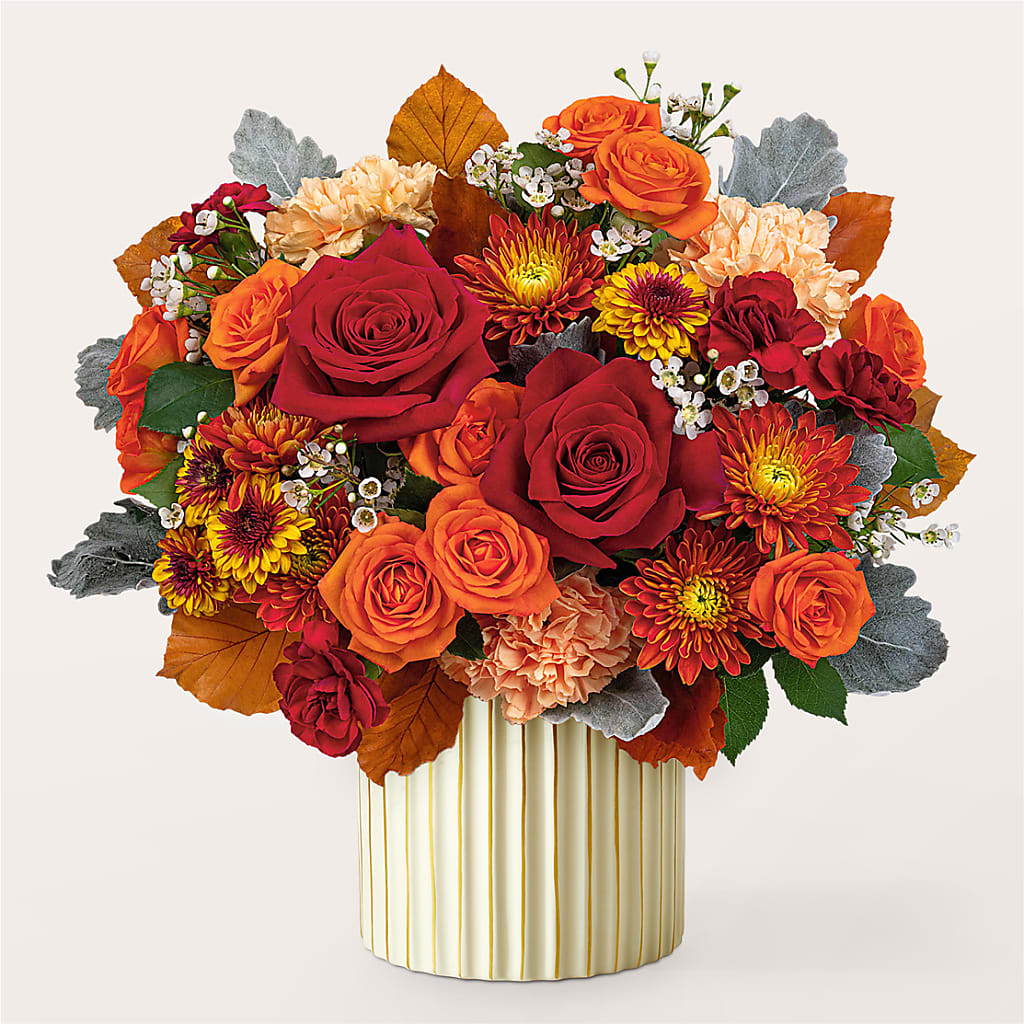 Merlot Bouquet with Ivory Vase –  Harris Teeter, Matthews NC